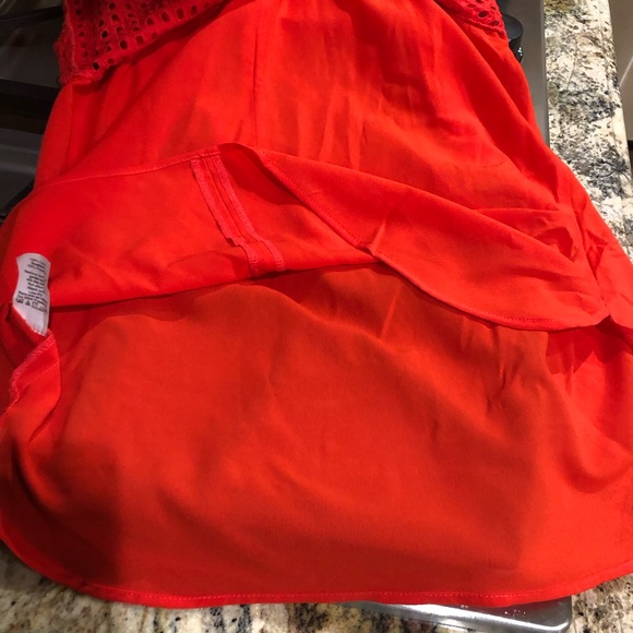 J . Crew Woman’s Size 12 Poppy Red eyelet top - Picture 8 of 15